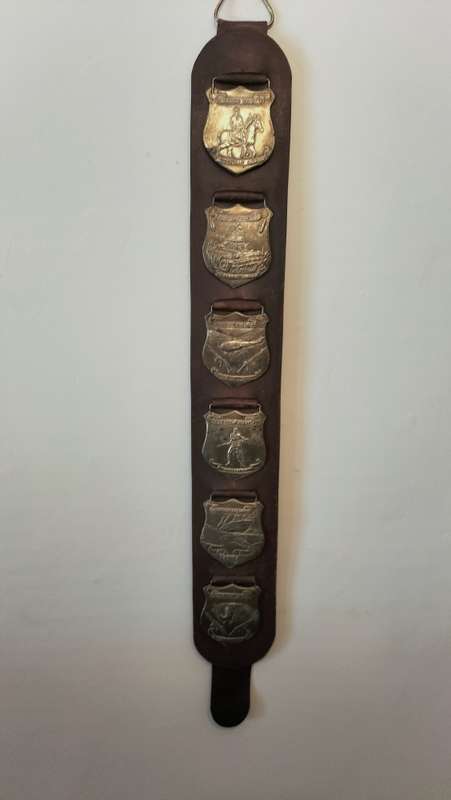 Rhodesian Leather Belt with Brass Military Plaques
