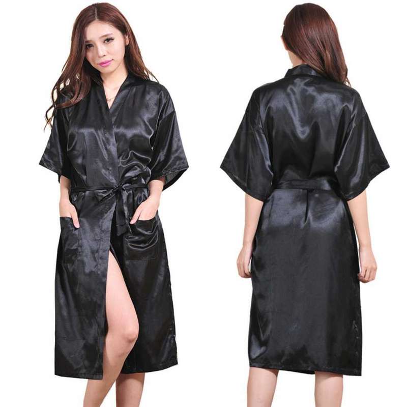 satin robe brides maid robe long satin gown