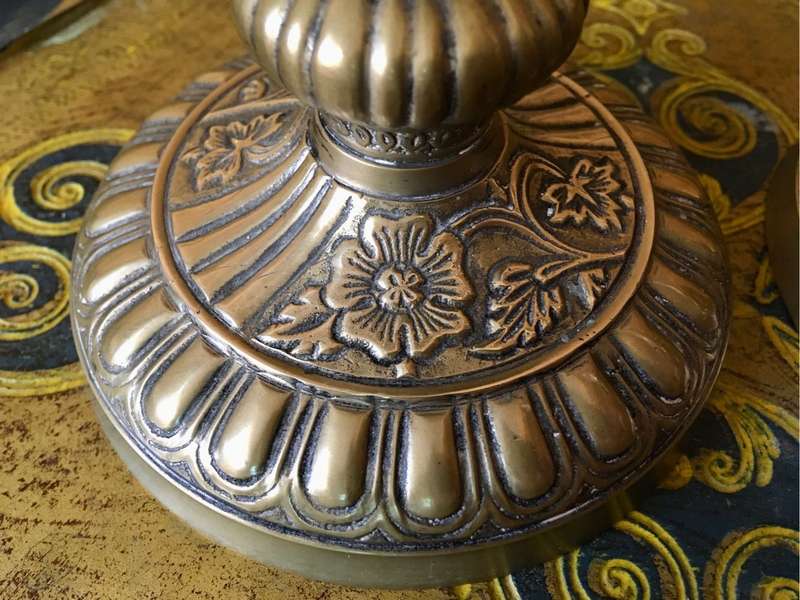 Vintage decorative candlesticks with floral design