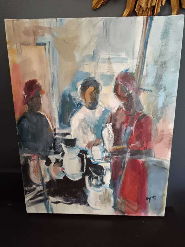 Pottery Studio Painting by Mollie Stiebel