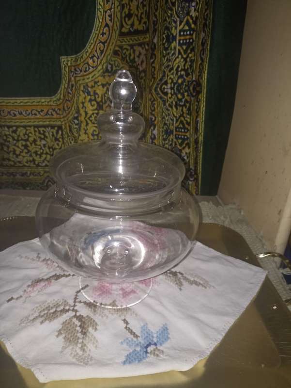 Huge awesome glass bowl with lid
