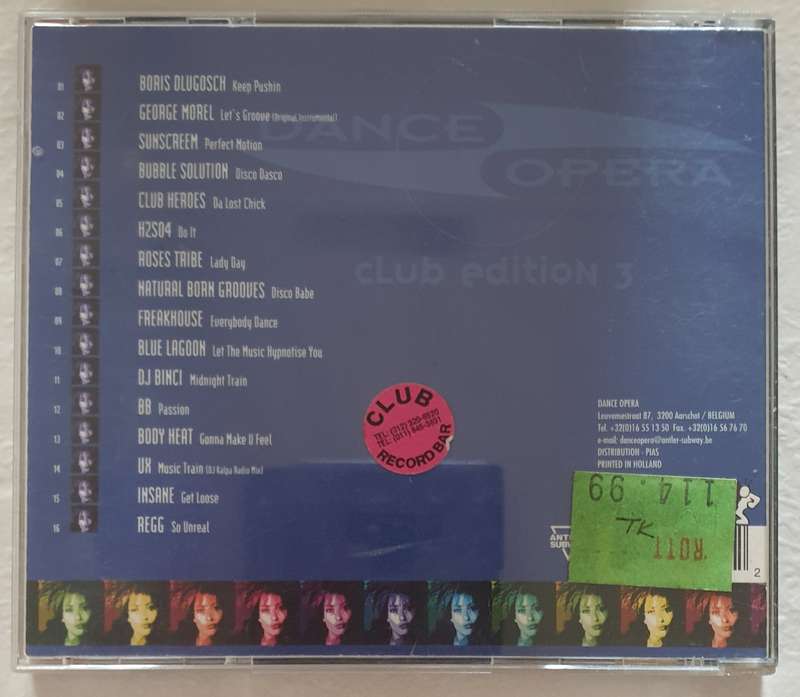 CD - DANCE OPERA - CLUB EDITION 3 - IMPORT - 1996