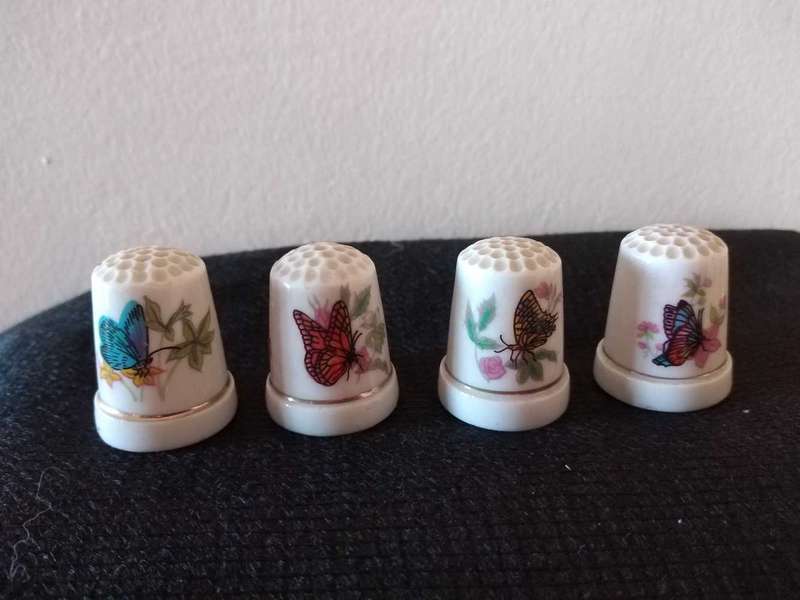 4 Thimbles with butterflies