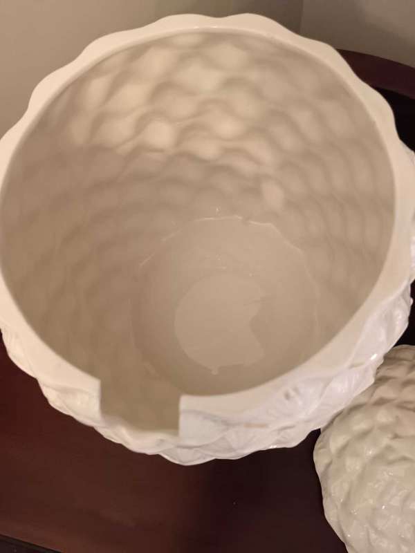 Stunning White Porcelain Pineapple Taureen with Ladle