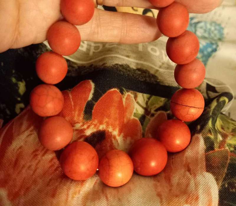 Vintage Red Turquoise Beads Graduated Necklace