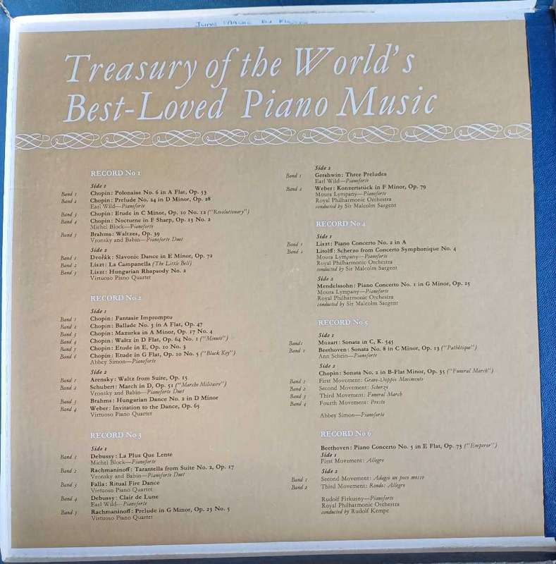 The reader's digest treasury of the world's best-loved piano music (6lp box set)