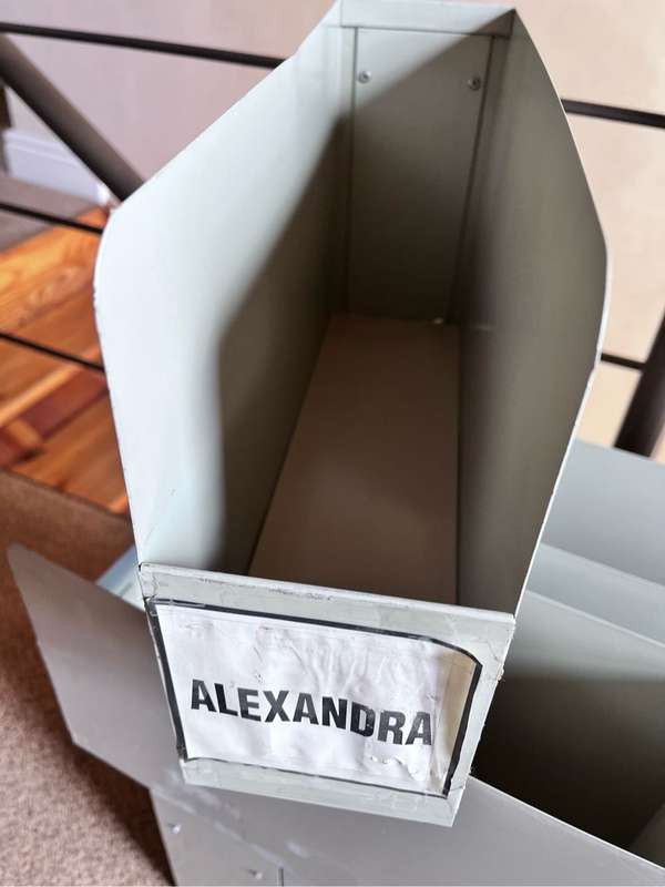 12 vintage metal file holders