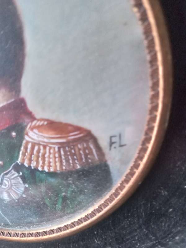 Antique 19thc Miniature Portrait Of Napoleon Bonaparte