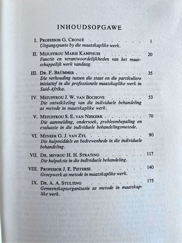 Professionele Maatskaplike Werk - Prof. G. Cronjé (1970)