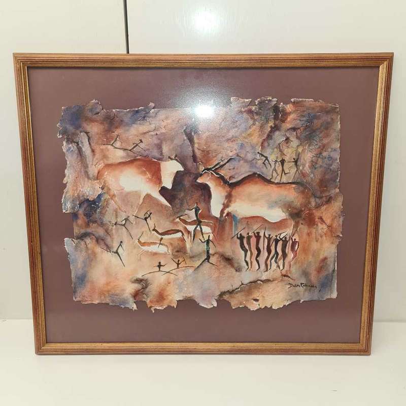 Large Bushman painting framed art