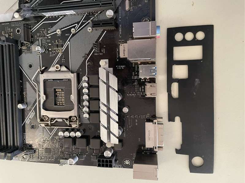 Asus Prime Z370-P Motherboard**3D Printed IO Shield/Backplate**