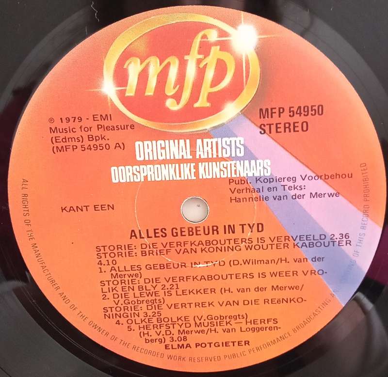 ELMA POTGIETER - Alles gebeur in tyd LP VINYL RECORD AFRIKAANS