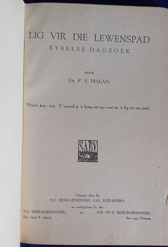 Lig vir die lewenspad deur ds FS Malan