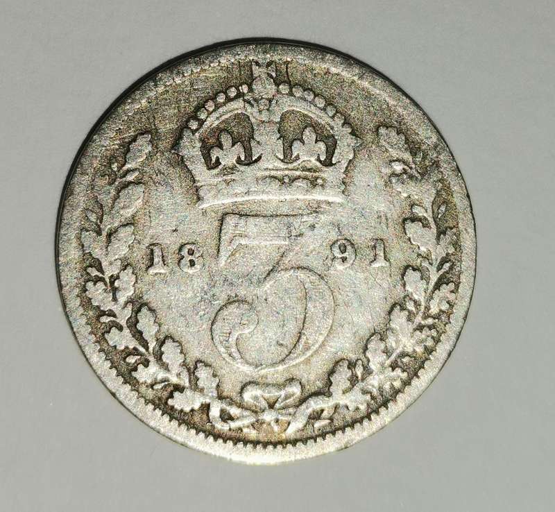 1891 UK & Northern Ireland 3 Pence