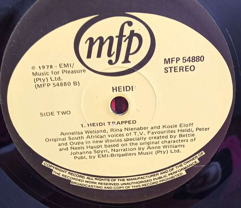 HEIDI 4 LP VINYL RECORD STEREO ENGLISH