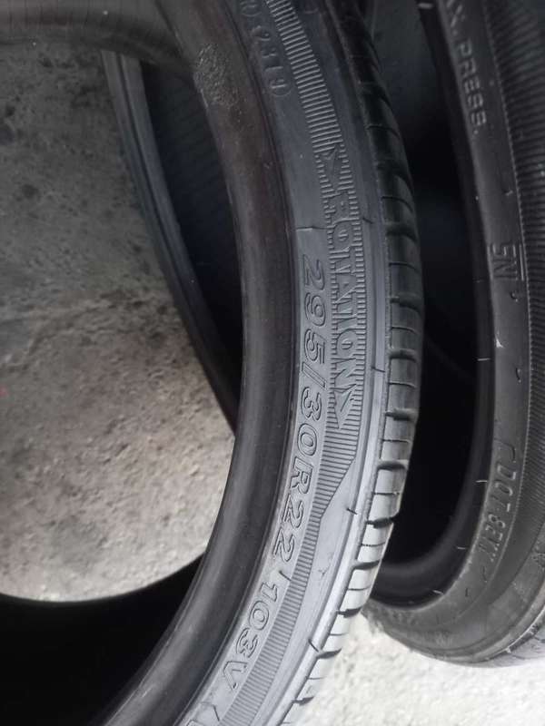 Available 295/30/22 Used tyres. Life still 80%