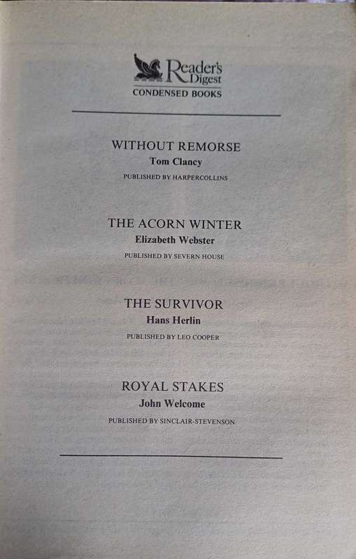 Reader`s digest condensed book: Without remorse, The acorn winter, The survivor