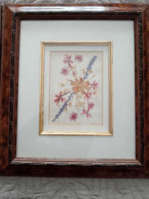Pair of Pressed botanical flower pictures