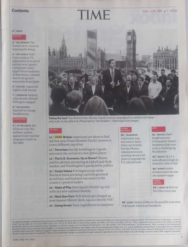 Time magazine July 26, 2010