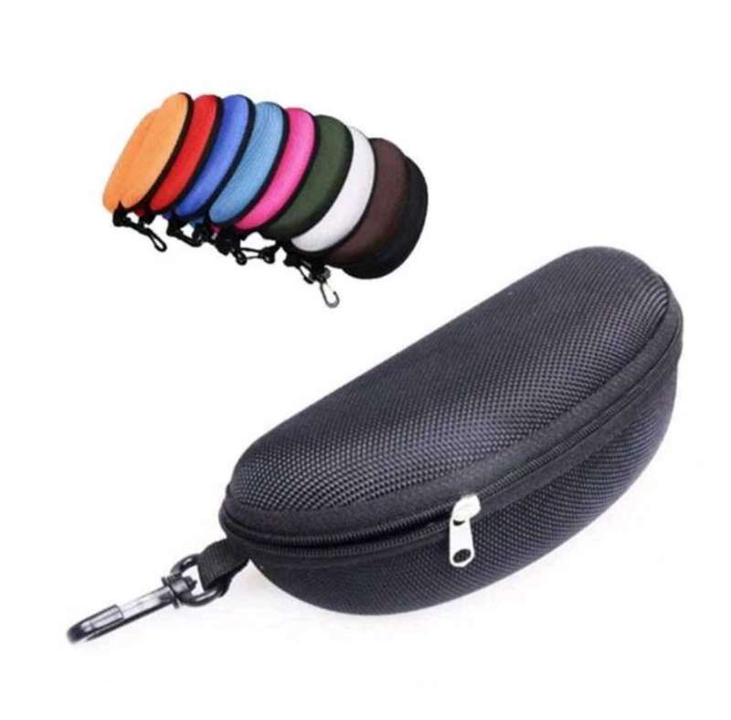 Sunglasses Case Portable Travel Zipper Eye glasses Case (Black)