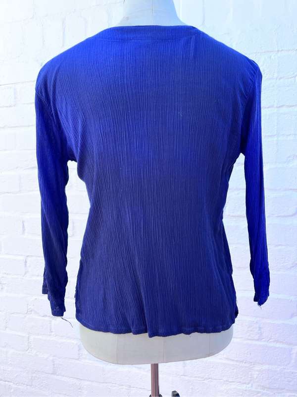 Beautiful deep blue viscose Indian top (small)