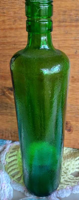 Green frosted bottle