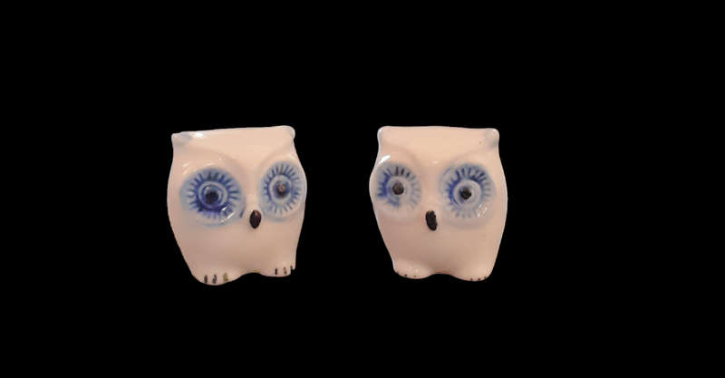 Pair of Owl Ceramic Small Figurine