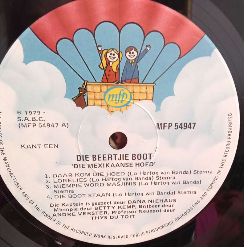 DANA NIEHAUS, BETTIE KEMP - DIE BEERTJIEBOOT LP VINYL RECORD AFRIKAANS