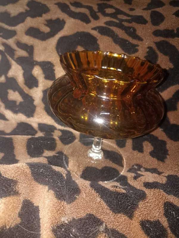 Amber Brown vintage Vase 1960