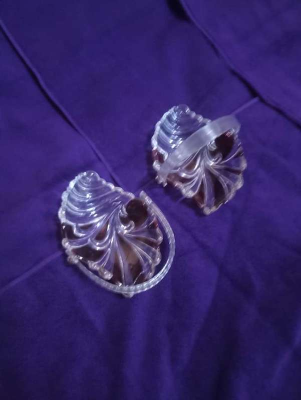 Vintage glass patterned bowls white and red