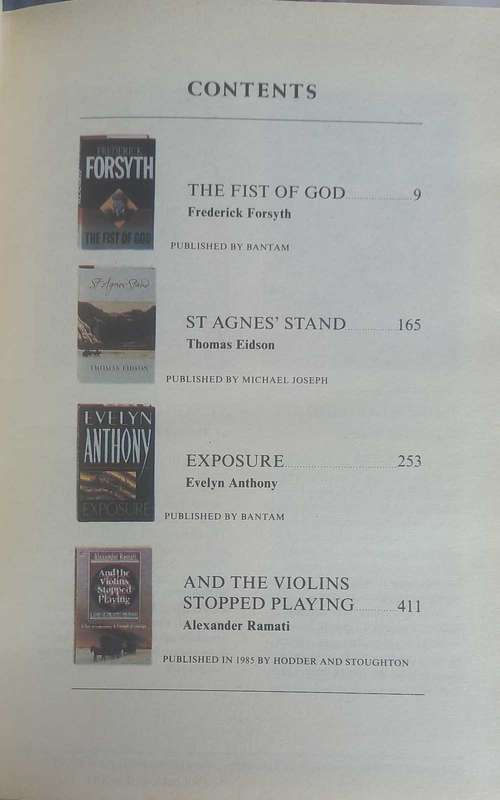 Reader`s digest condensed book: The fist of God, St Agnes` stand, Exposure