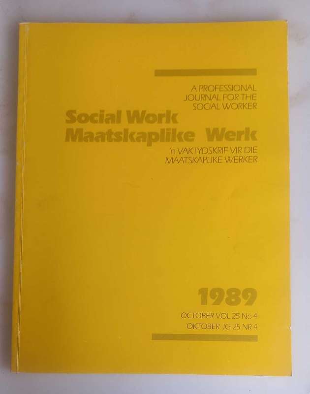 Maatskaplike werk, `n vaktydskrif Oktober Jg 25 nr 4