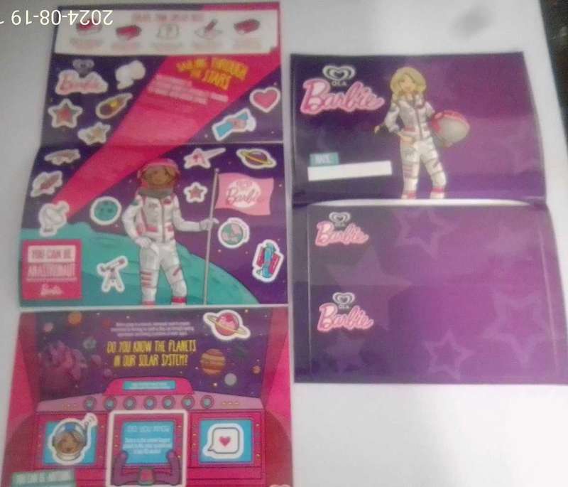 OLA ICE CREAM BARBIE DOLL DREAM BOX STICKER.