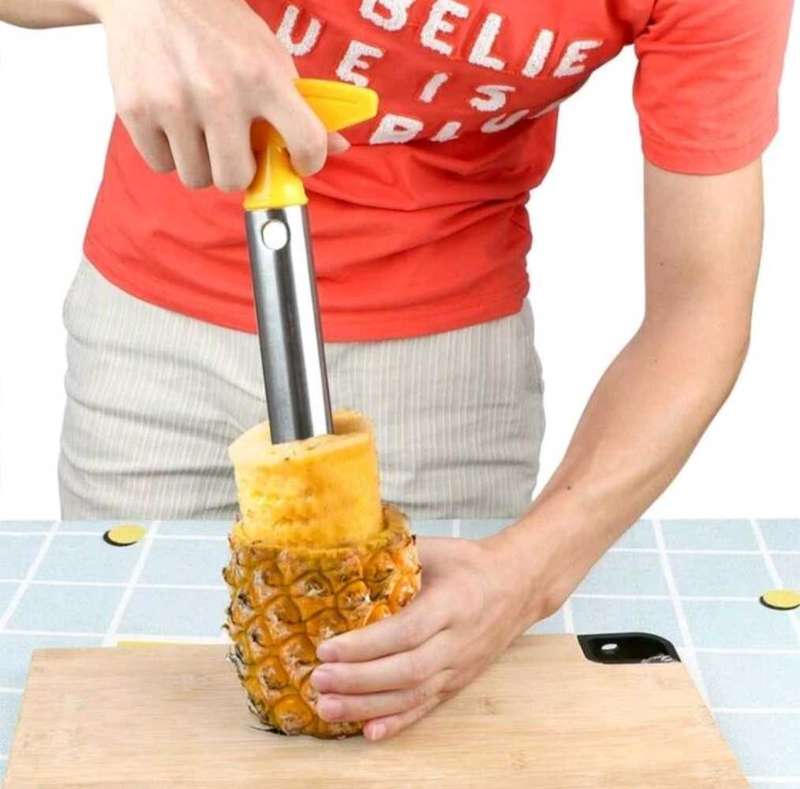 Stainless Steel Pineapple Peeler and Corer - Effortlessly Core, Slice, and Cut Pineapples