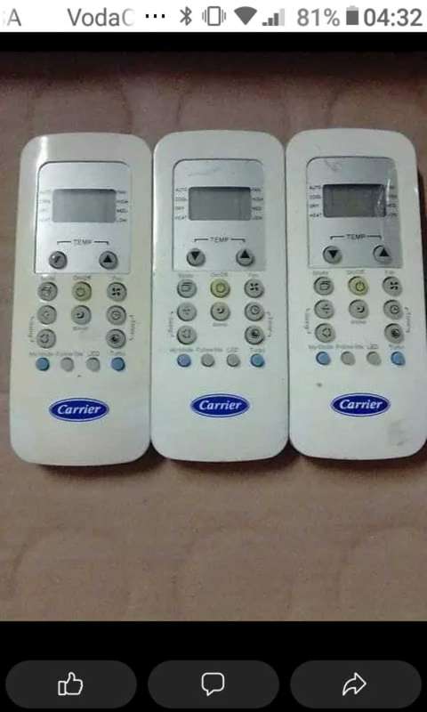 CARRIER AIRCONDITIONER REMOTES.  3 AVAILABLE