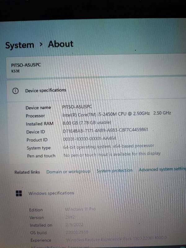 IMMACULATE ASUS CORE i5 LAPTOP FOR SALE