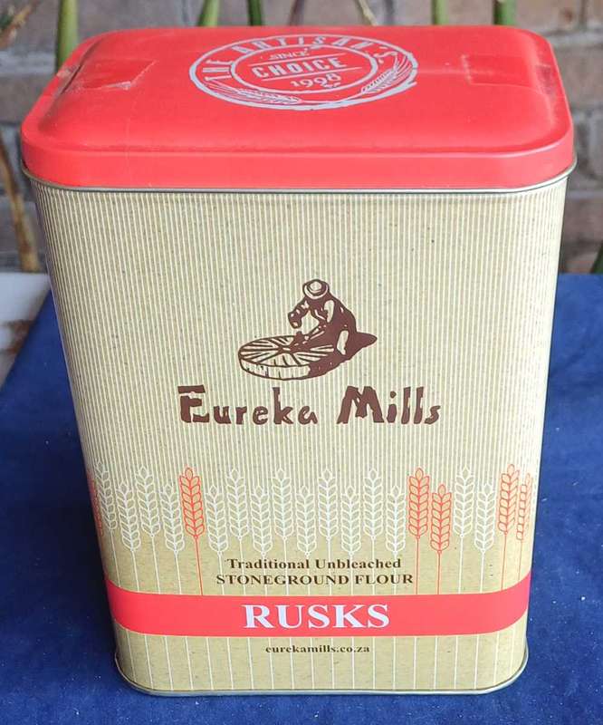 Eureka Mills rusks tin