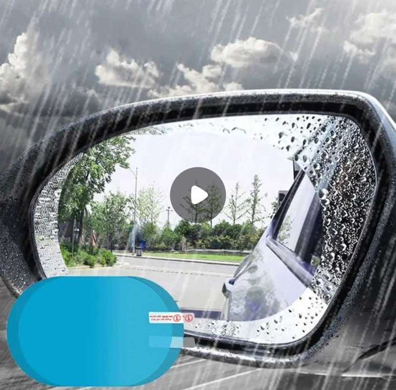 2pcs Car Rearview Mirror Protective Anti-fog Anti-glare Oval Film 100x145MM