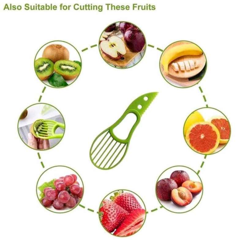 3-in-1 Avocado Slicer: Peel, Core, and Slice Avocados Effortlessly (Blue)