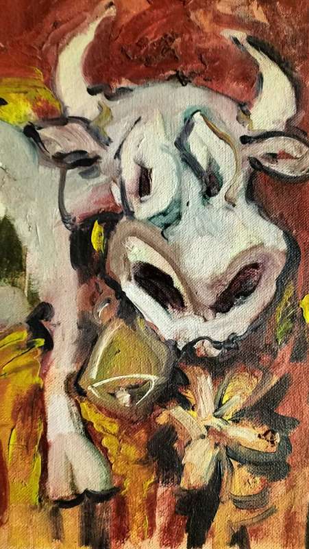 Eric Eatwell Oil on canvas on board size 310mm x 300mm