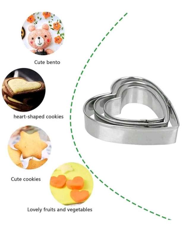 12PCS Cookie Cutter Set  Stainless Steel Flower, Heart, Star Shapes for Baking