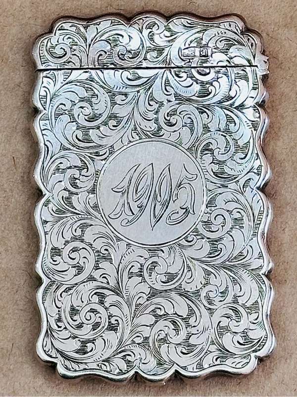 Antique Sterling Silver Card Case circa 1903