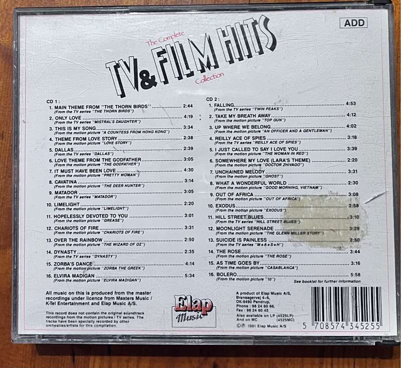 (2CD) TV & Film hits (1991, EEC) 4525CD