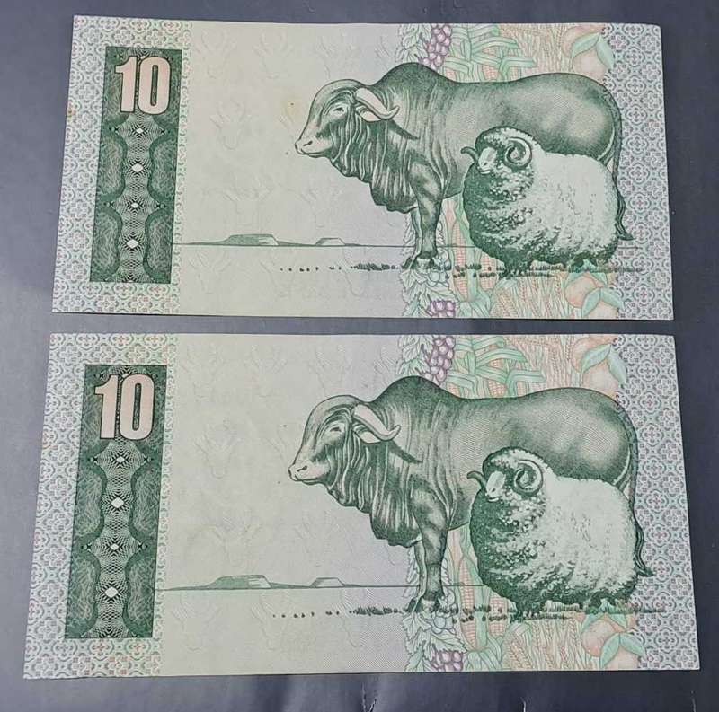 Consecutive pair 1981 Tien Rand GPC de Kock. Second issue