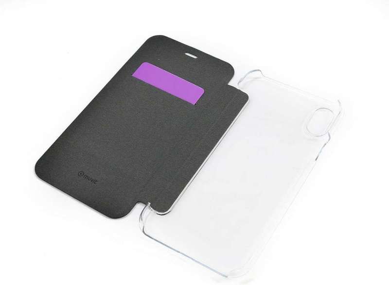MUVIT MV15031i58 iPhone Xs/X Case, Folio Style, Folio Case, Classic Black, 5.8-Inch iPhone Cover, Wi
