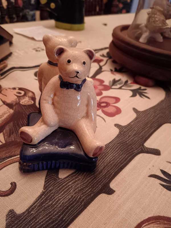 Porcelain Teddy Bear Book- Ends