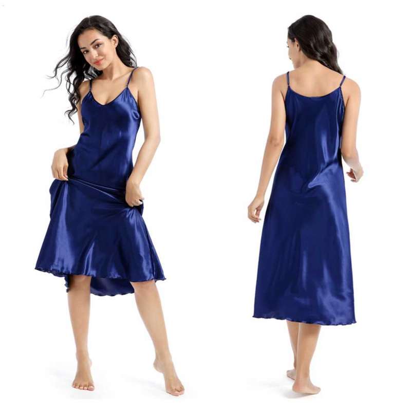 satin long dress lingerie