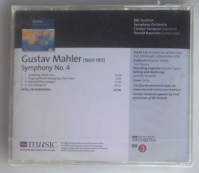 Mahler symphony no 4 (cd) *sealed*