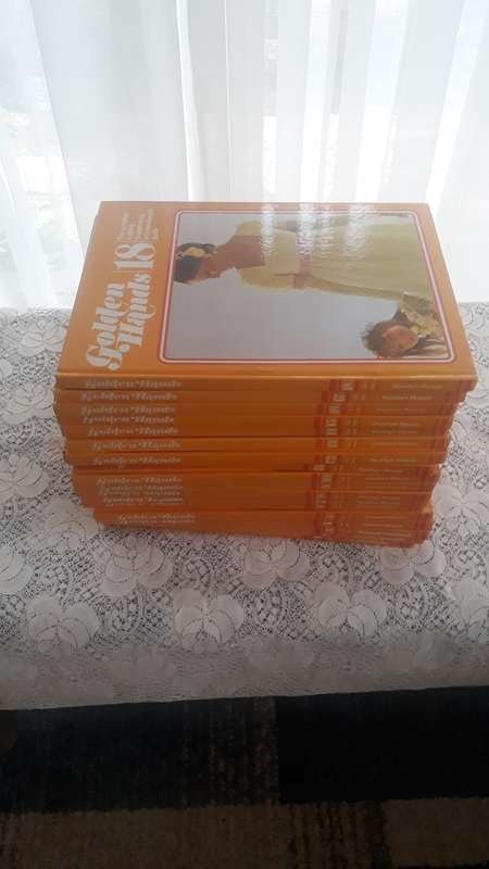 CRAFT BOOKS SET - 1970`S COMPLETE GOLDEN HANDS NO 1 - 18 KNITTING, CROCHET, DRESS MAKING ECT