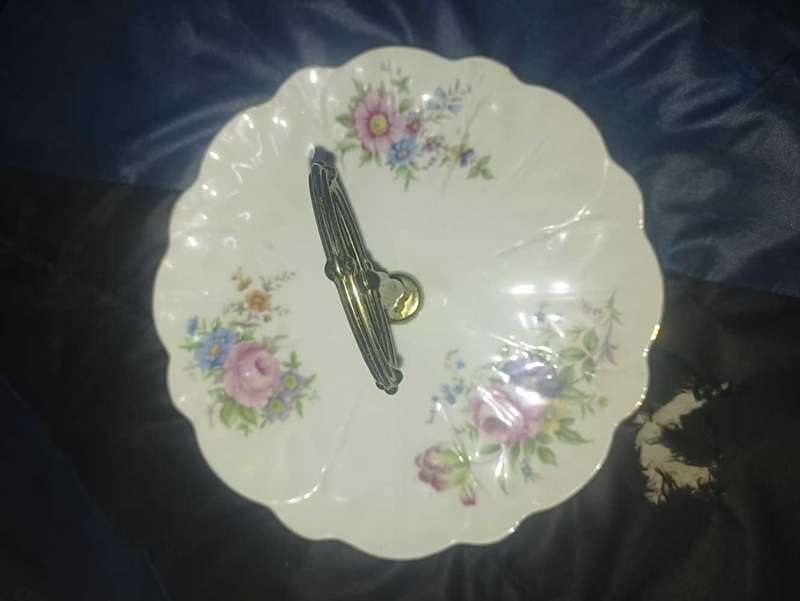 Porcelain cake plate made in England